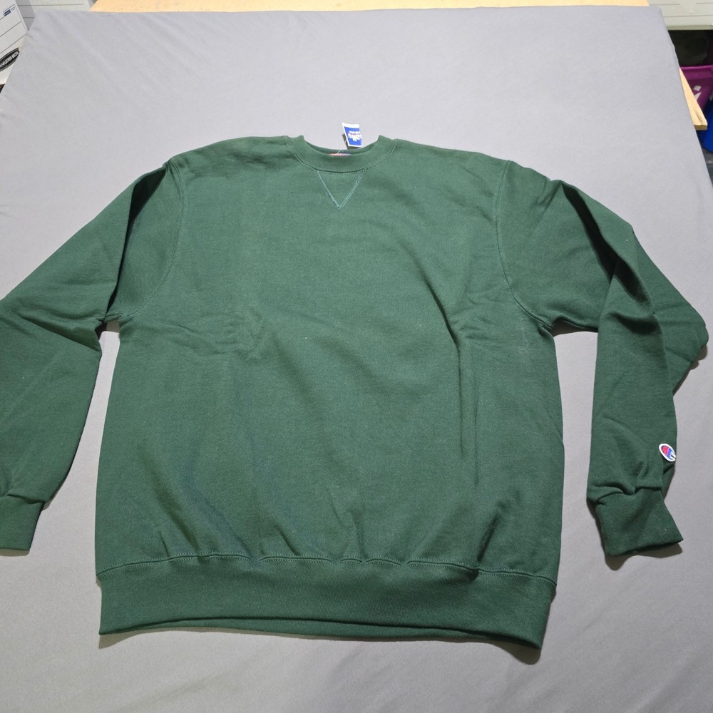 vintage y2k Champion Sweatshirt Mens Large Green Crewneck Pullover S200 blank